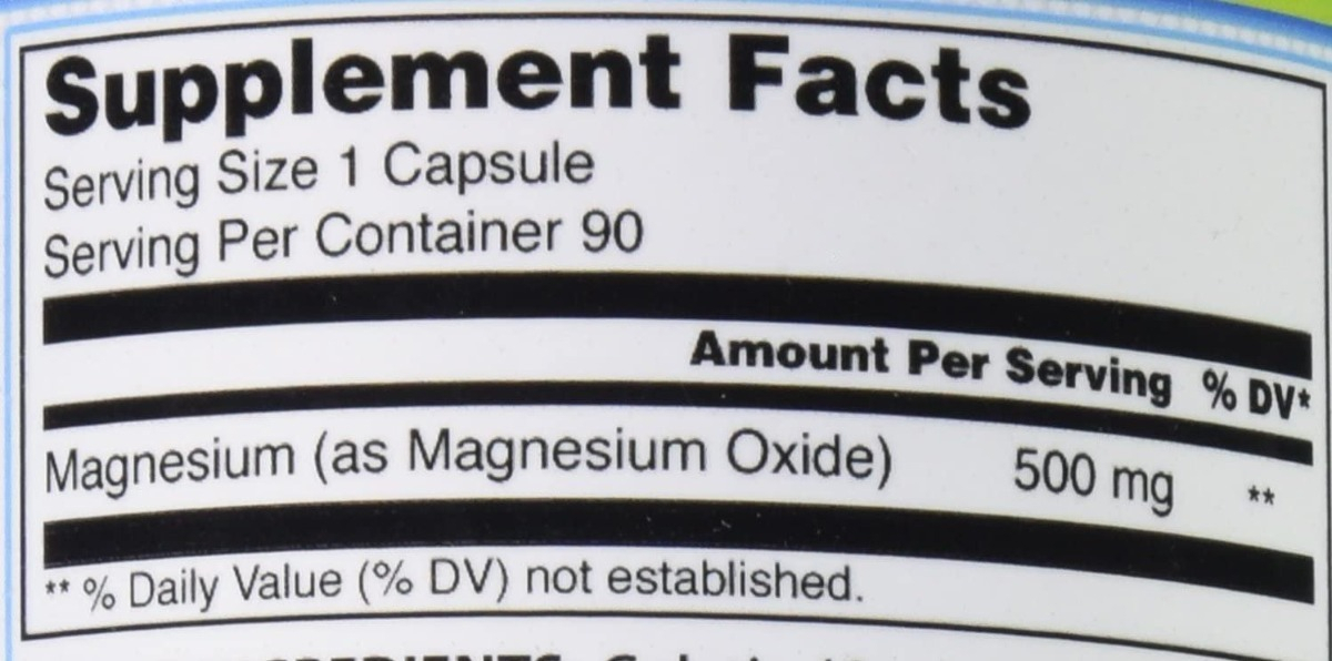 Salud y Equipamiento Médico - Magnesium Oxide 500mg Pure Natu 1