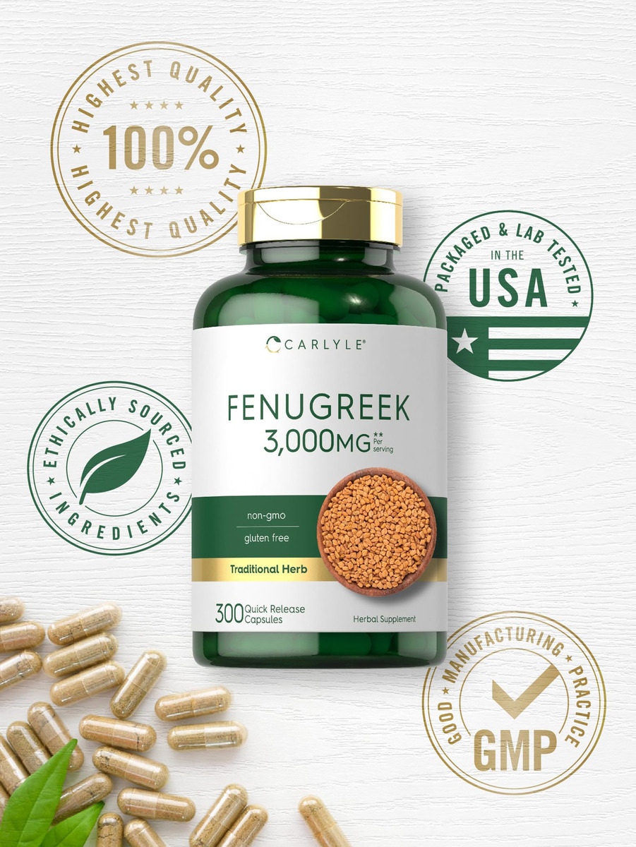 Salud y Equipamiento Médico - Semillas De Fenogreco 3000mg 300cap Carlyle 4