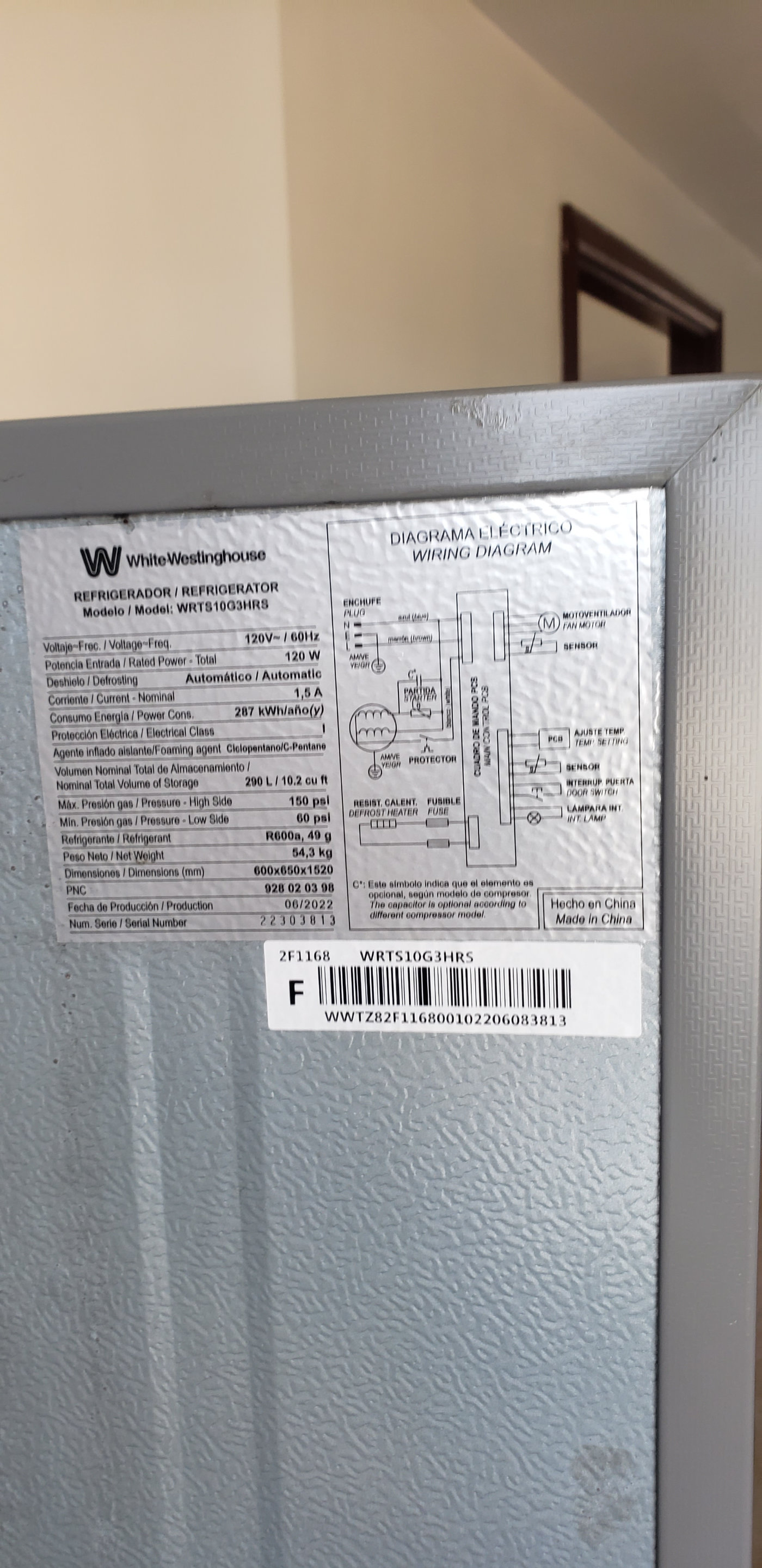 electrodomesticos - Refrigerador White-westinghouse Modelo WRTS10G3HRS 3