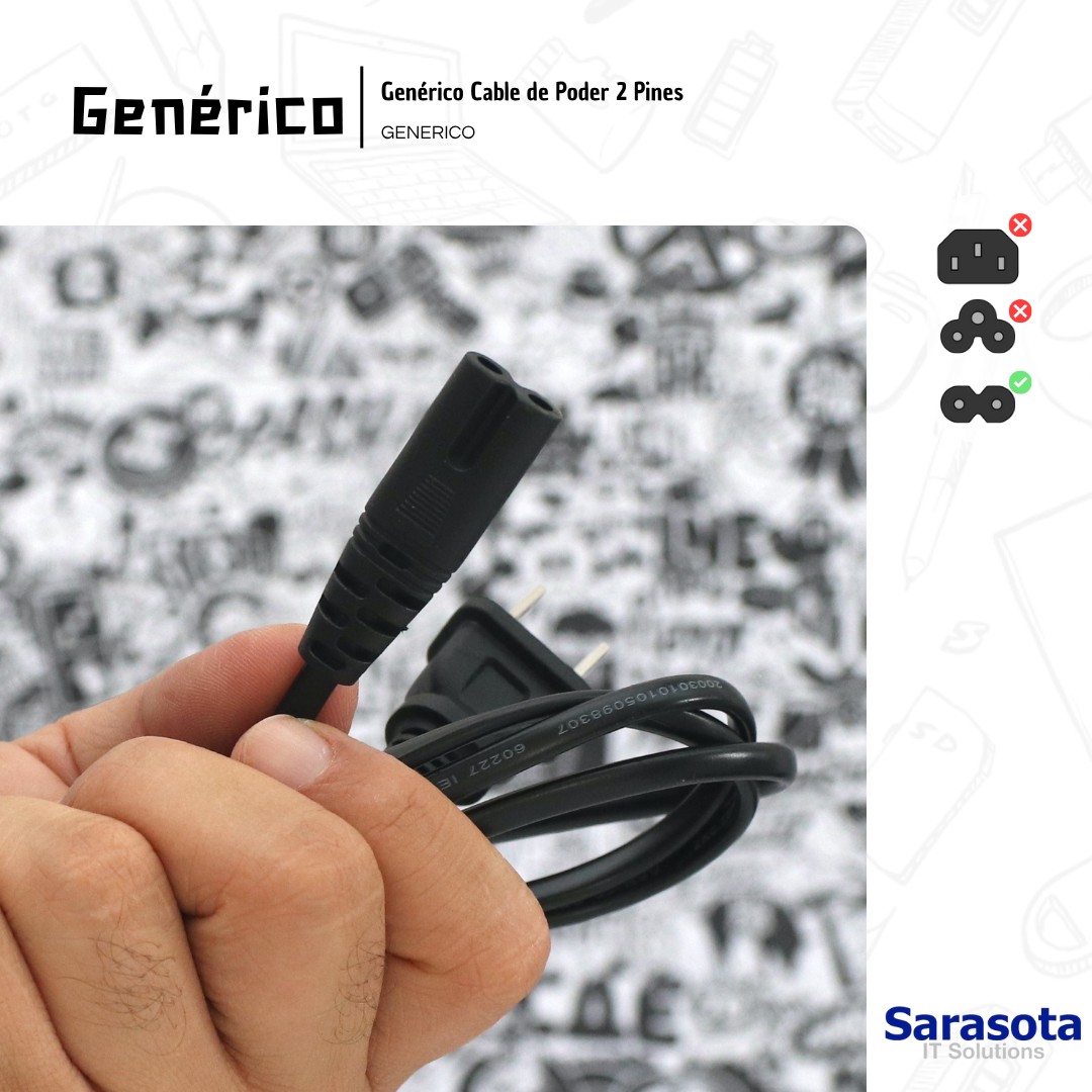 accesorios para electronica -  Cable de poder o de fuente 2 Pines de 6 Pies 1