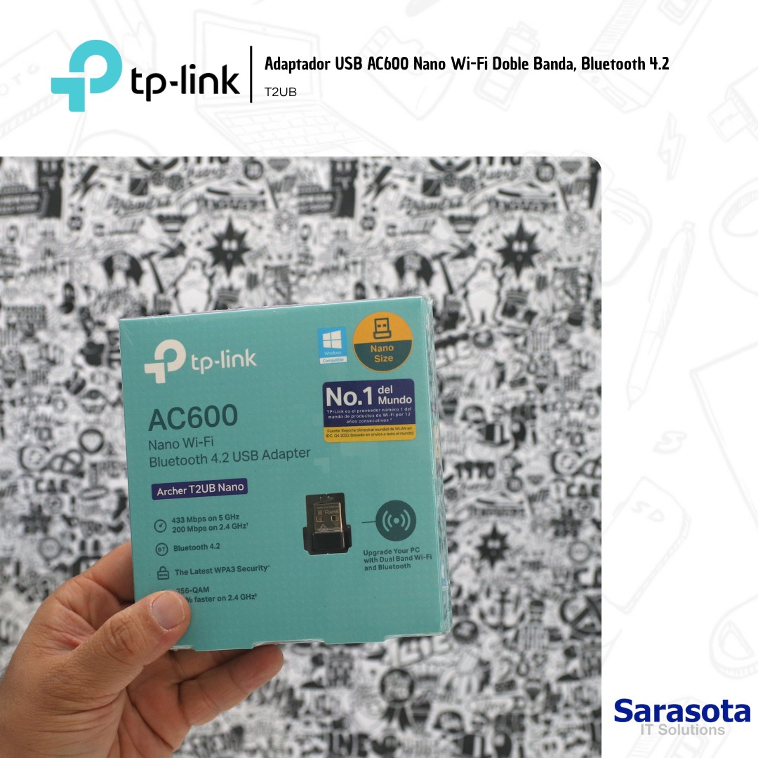 accesorios para electronica - TP-Link Adaptador USB AC600 Nano Wi-Fi Doble Banda, Bluetooth 4.2 Archer T2UB 0