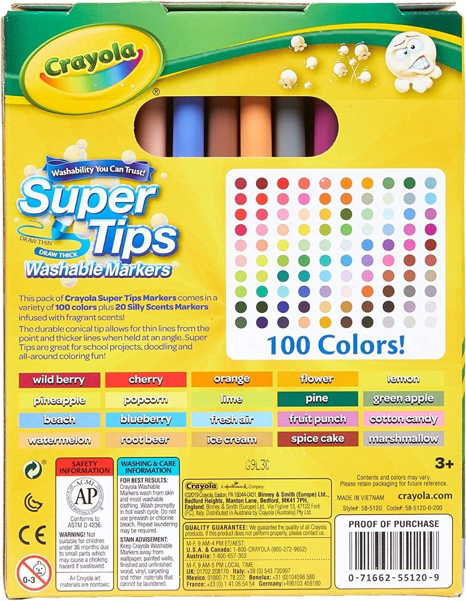 Salud y Equipamiento Médico - Crayola Marcadores 120 Lavables Super Tips 1