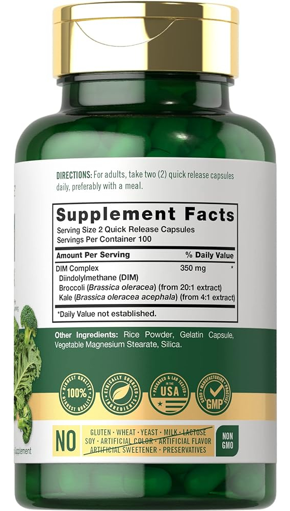 Salud y Equipamiento Médico - Suplemento Carlyle Dim | 350mg | 200 Recuento | Complejo Veg 1