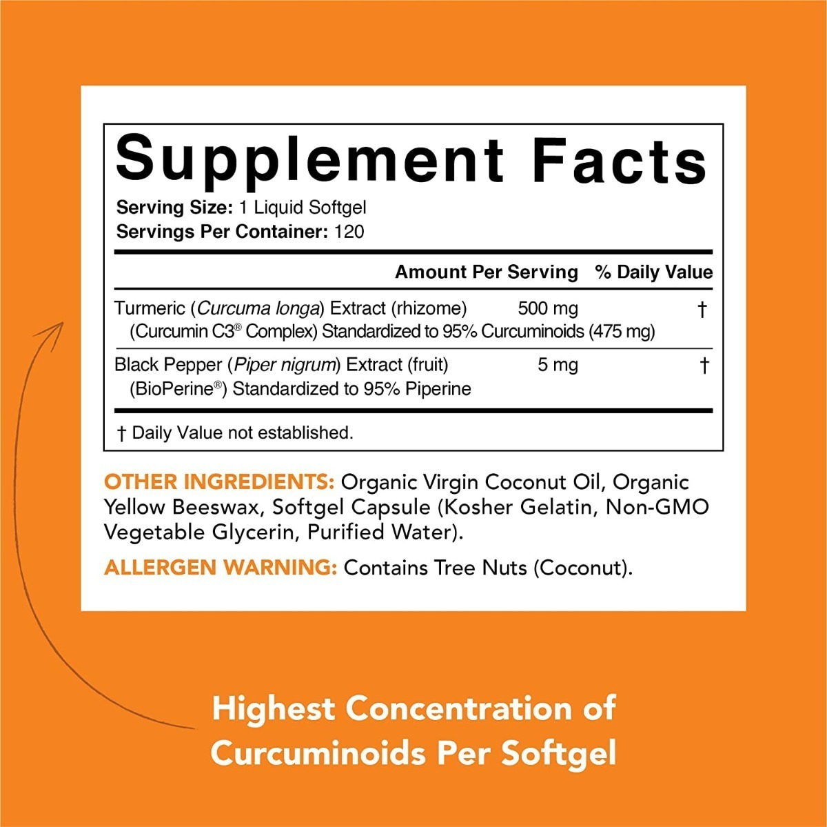 Salud y Equipamiento Médico - Curcuma 500mg 120 capsulas Sports Research 3