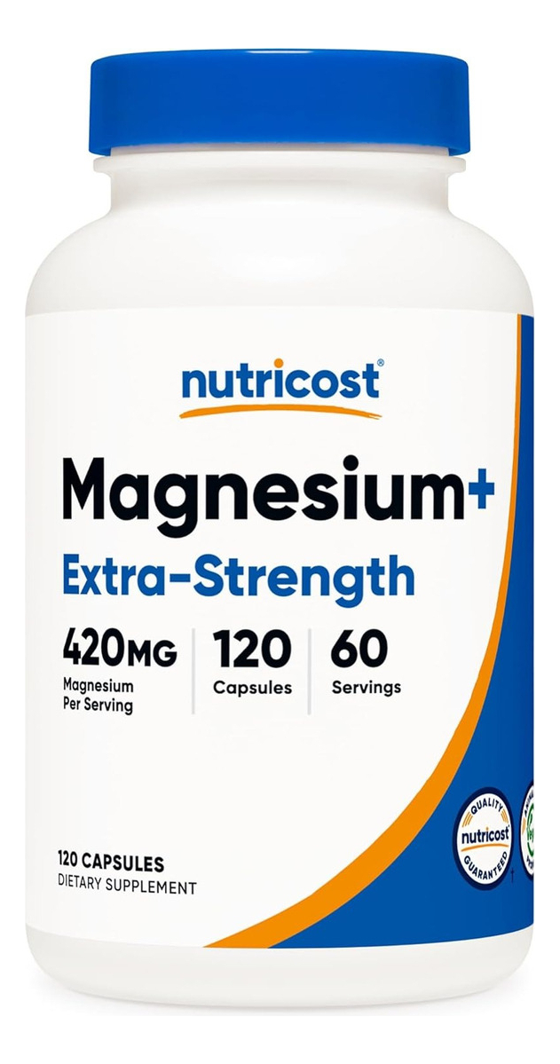 Salud y Equipamiento Médico - Nutricost Glicinato De Magnesio 420 Mg, 120 Capsulas - 60 P