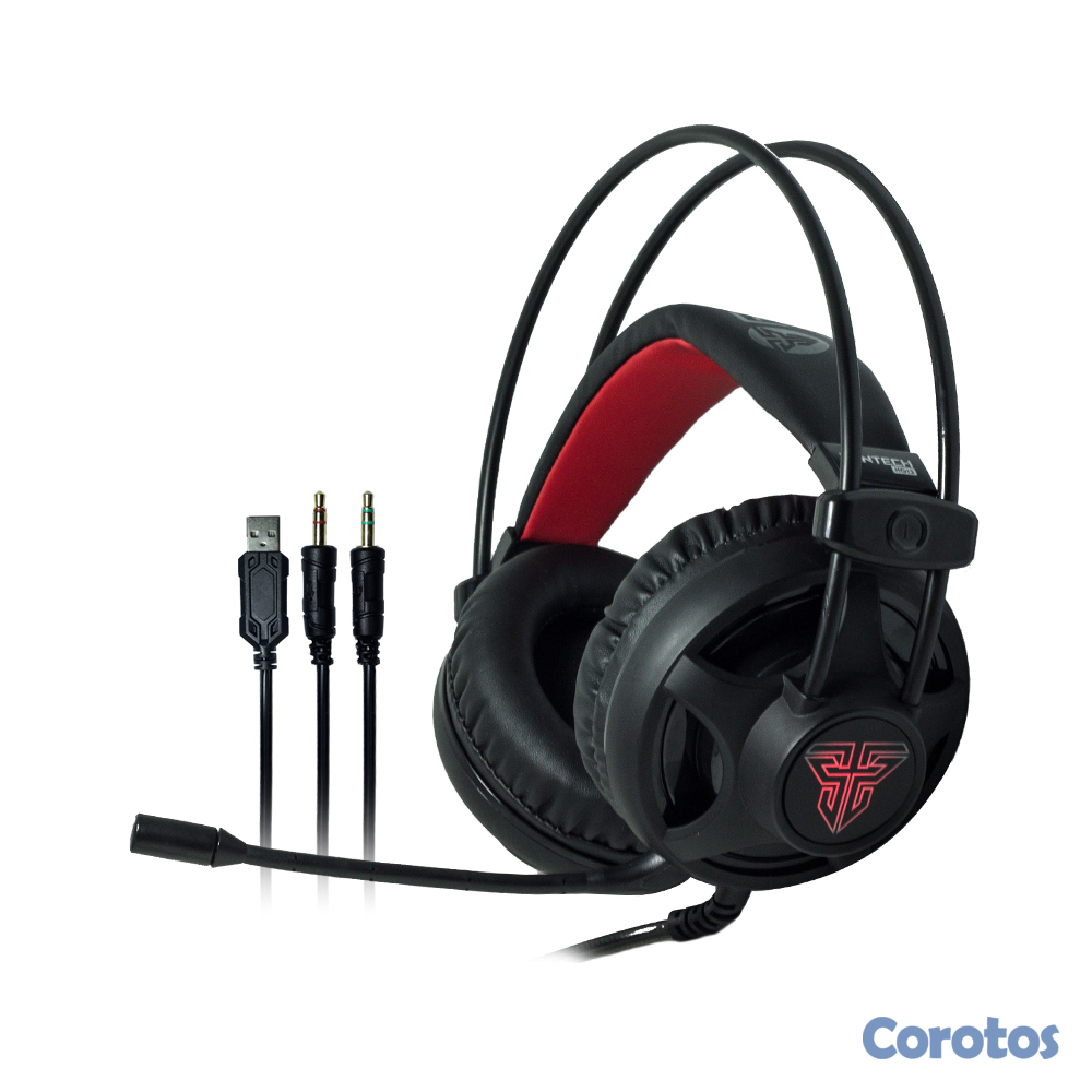 computadoras y laptops - Audifonos con Microfono Fantech Gaming Red Iluminacion HG13 2