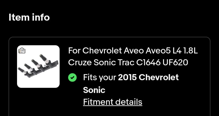 repuestos - Coils set Chevrolet Sonic Aveo Cruze Trax 2012-20 2
