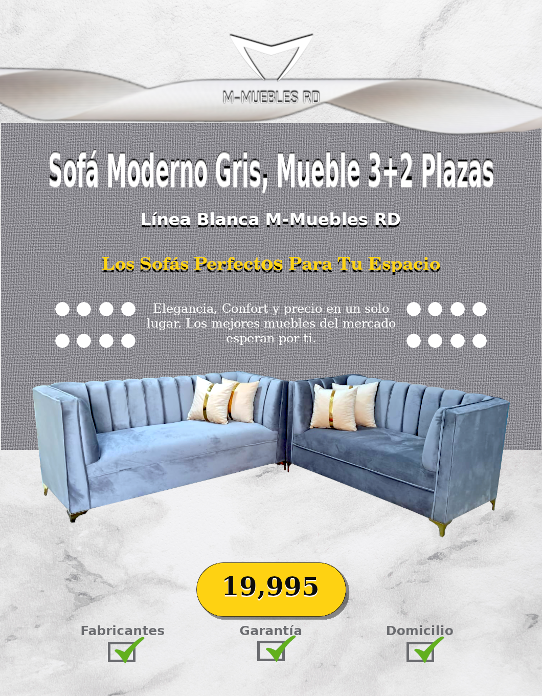muebles y colchones -  🛋️ Sofás Modernos, Mueble 3+2 Plazas 2
