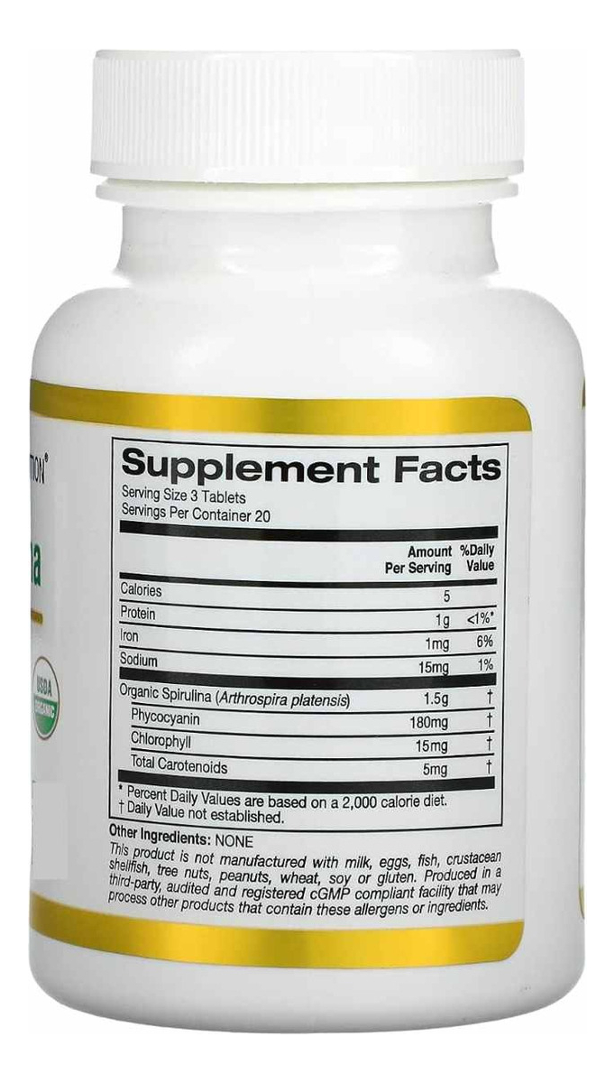Salud y Equipamiento Médico - Espirulina 60 Tabs California - Un - Unidad A $2498 1
