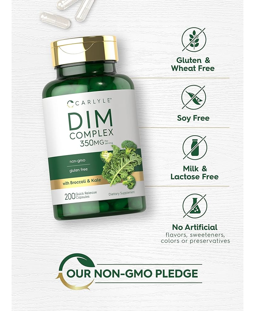 Salud y Equipamiento Médico - Suplemento Carlyle Dim | 350mg | 200 Recuento | Complejo Veg 3