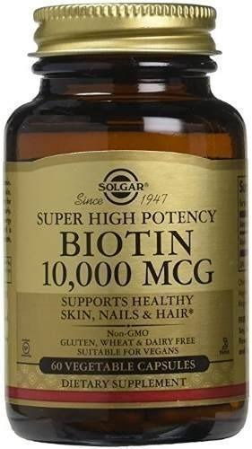 Salud y Equipamiento Médico - Biotin 10,000 Mcg Solgar - 60 Vegetable Capsules 0