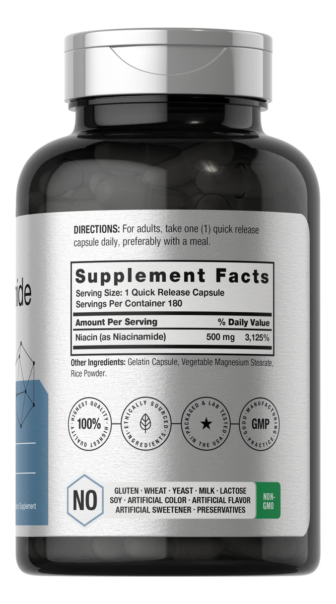 Salud y Equipamiento Médico - Nicotinamida 500 Mg 180 Cap Horbaach 1