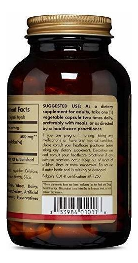 Salud y Equipamiento Médico - Solgar - Dlpa 500 Mg, 100 Capsulas Vegetales 2