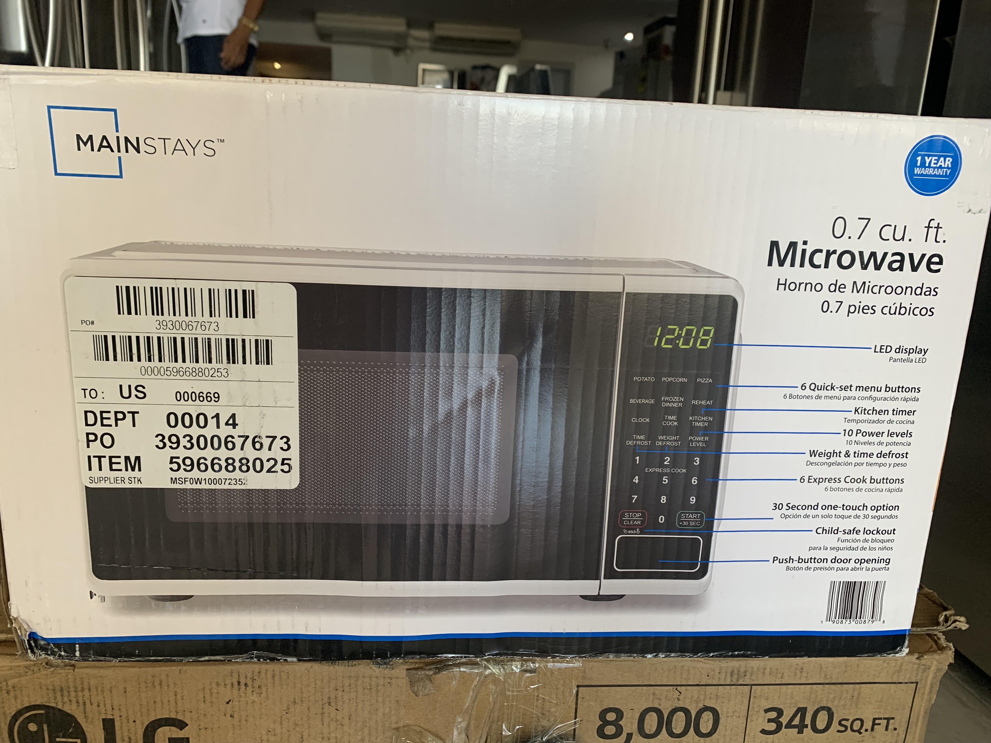 electrodomesticos - microonda mainstays 0.7 cu ft