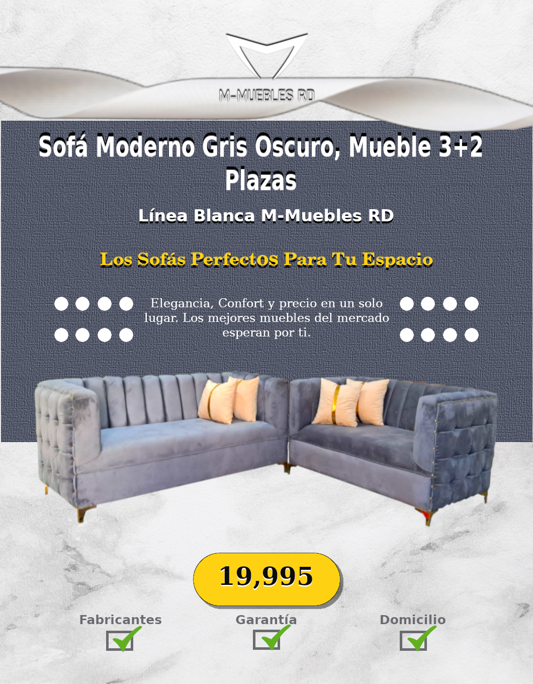 muebles y colchones -  🛋️ Sofás Modernos, Mueble 3+2 Plazas 3