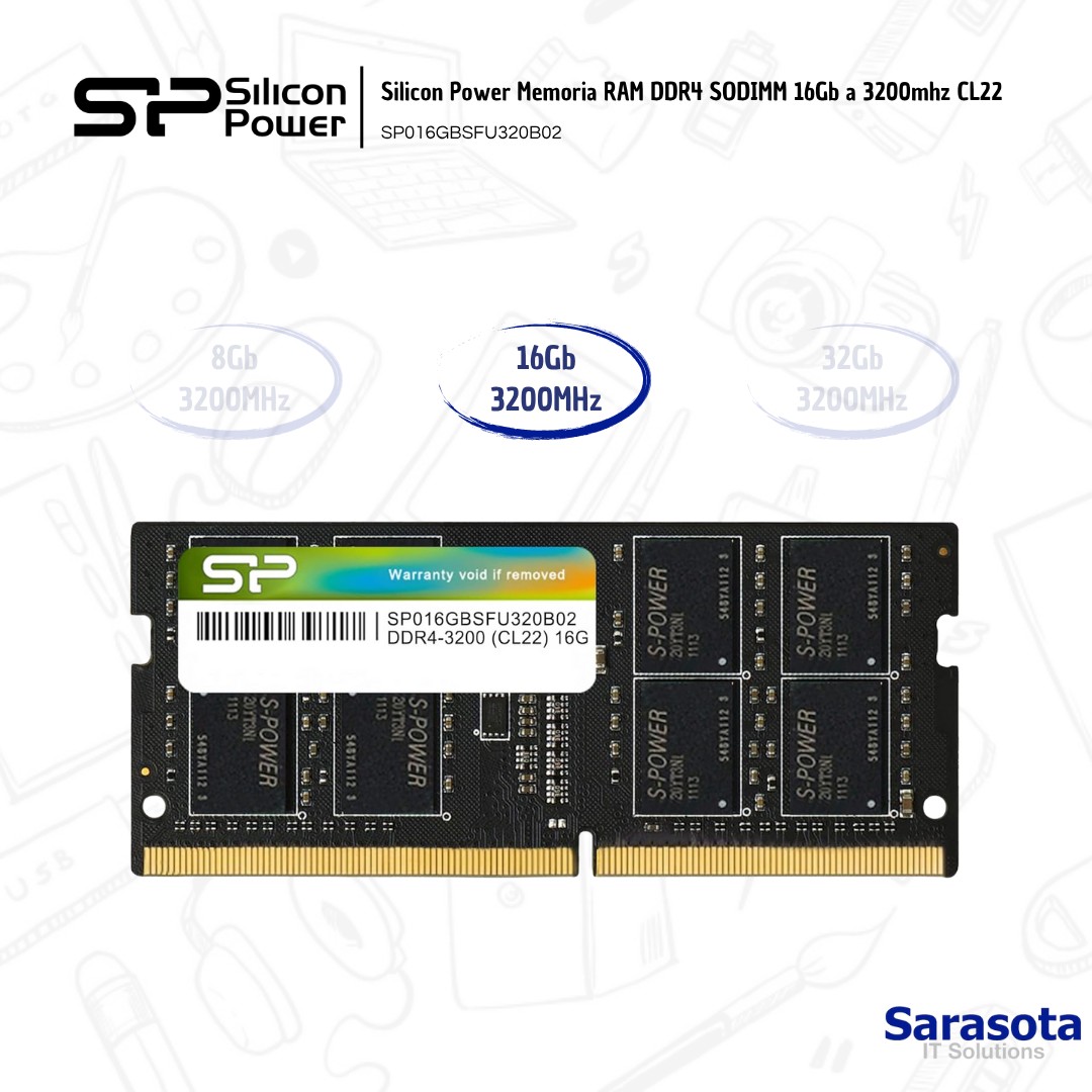 accesorios para electronica - Silicon Power Memoria RAM DDR4 16Gb a 3200mhz 1