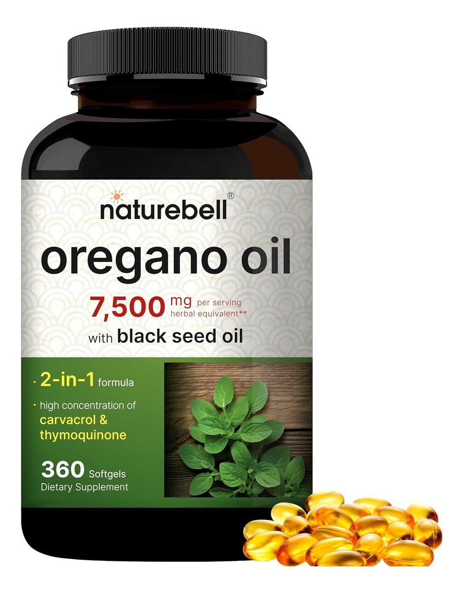 Salud y Equipamiento Médico - Aceite De Oregano Con Aceite De Semilla Negra 7,500 Mg