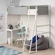 muebles y colchones - Cama alta de IKEA espacio abajo para escritorio o  3