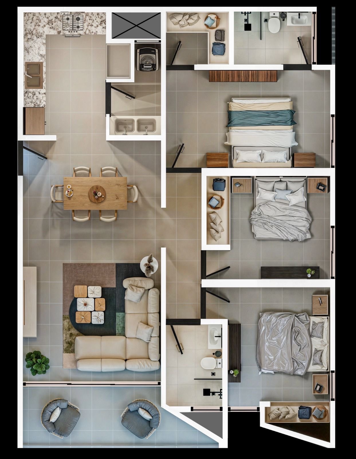 apartamentos - Apartamento en Planos en zona exclusiva de Santiago. Todos de 3 habitaciones  9