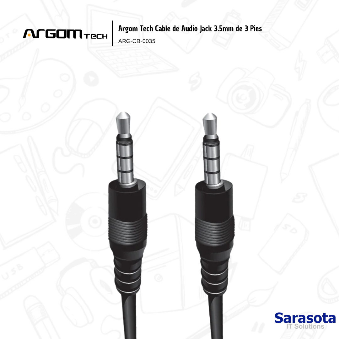 accesorios para electronica - Argom Tech Cable de Audio Jack 3.5mm de 3 Pies 2