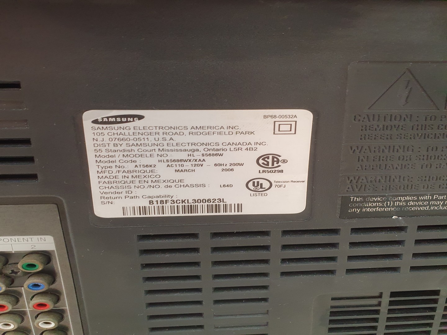 tv - Samsung semi-plana, 52 pulg., excelente estado. 2