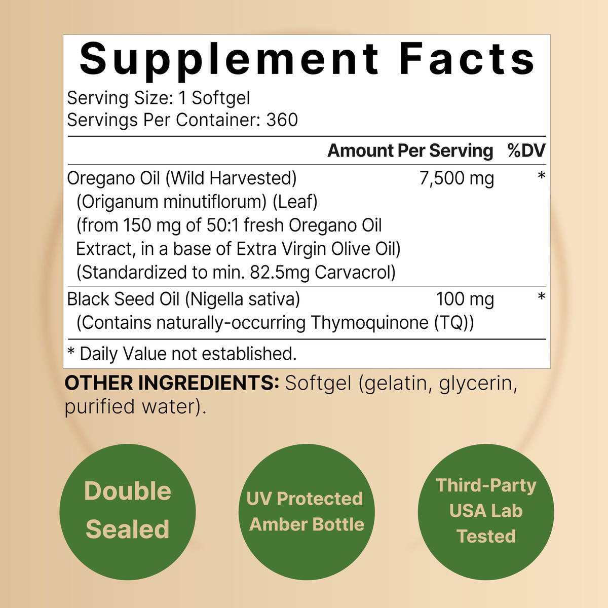 Salud y Equipamiento Médico - Aceite De Oregano Con Aceite De Semilla Negra 7,500 Mg 1