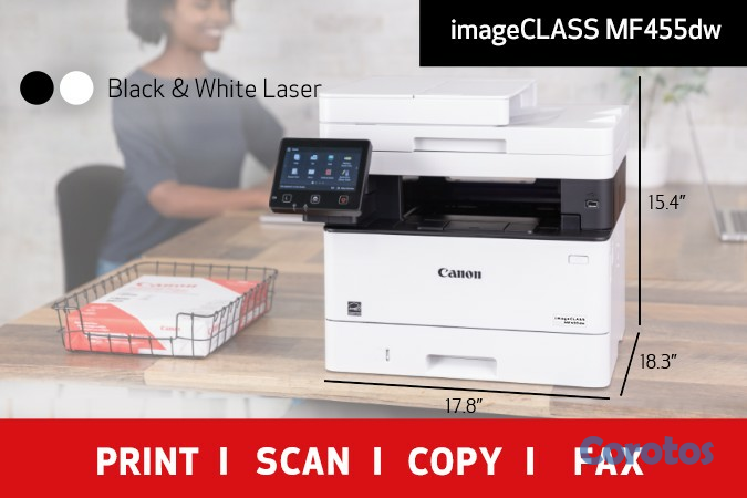 impresoras y scanners - MULTIFUNCION LASER Canon imageCLASS MF455dw -Wi-Fi- Auto-duplex, IMPRIME,COPIA 1
