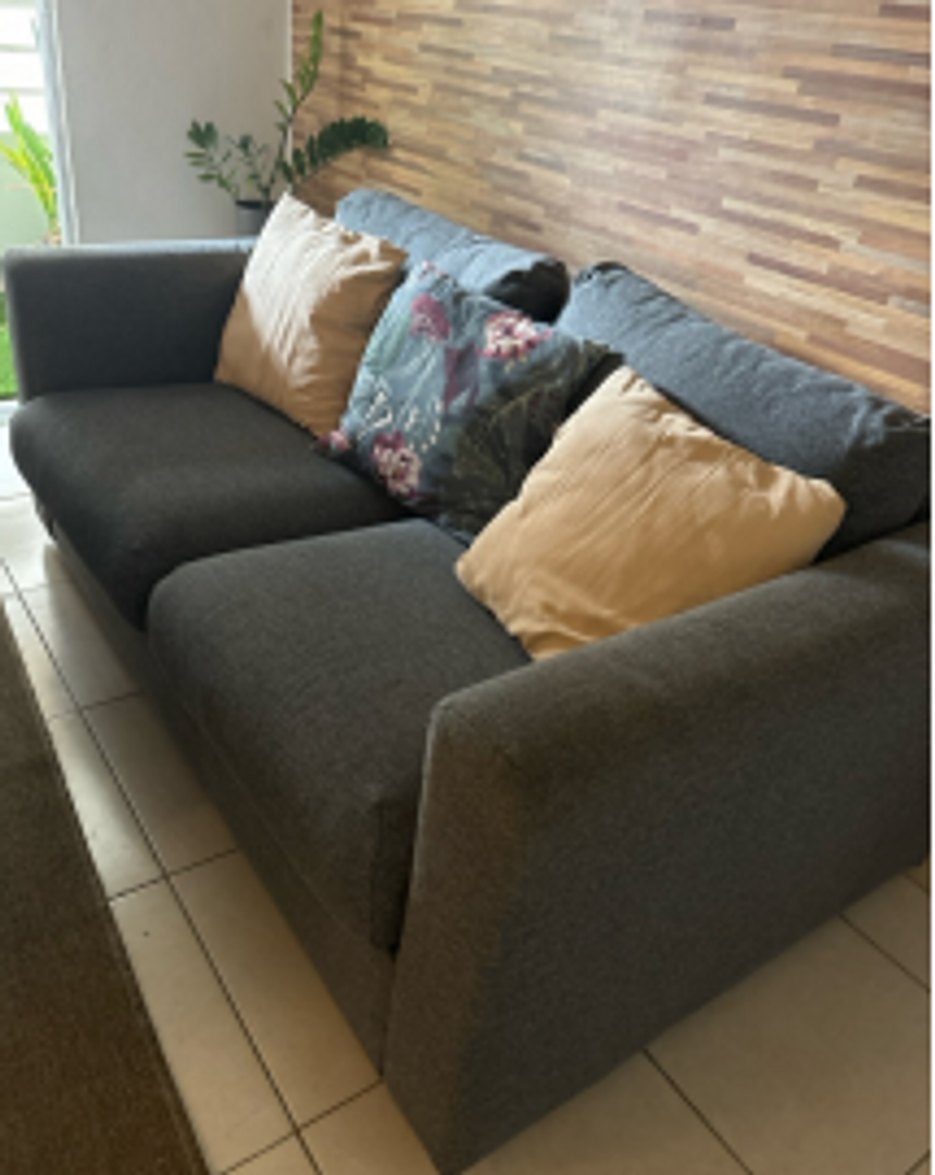 muebles y colchones - Sofá de 2 Plazas en Tela Finnala Gris 0