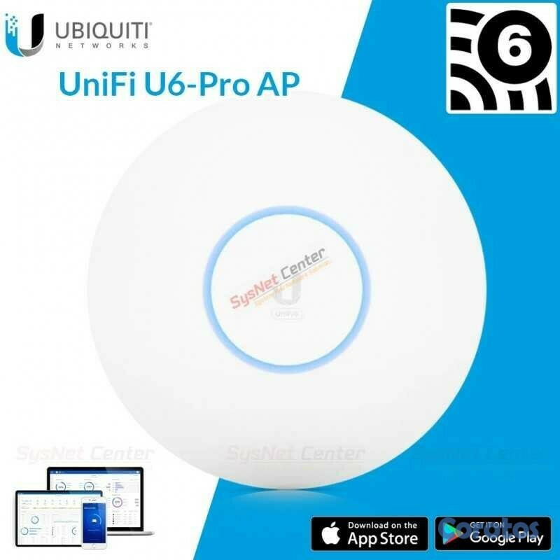 computadoras y laptops - ACCESS POINT UBIQUITI U6-PRO, 2.4GHZ 600 MBPS - 5GHZ/4.8 GBPS, 1 PUERTO LAN POE, 1