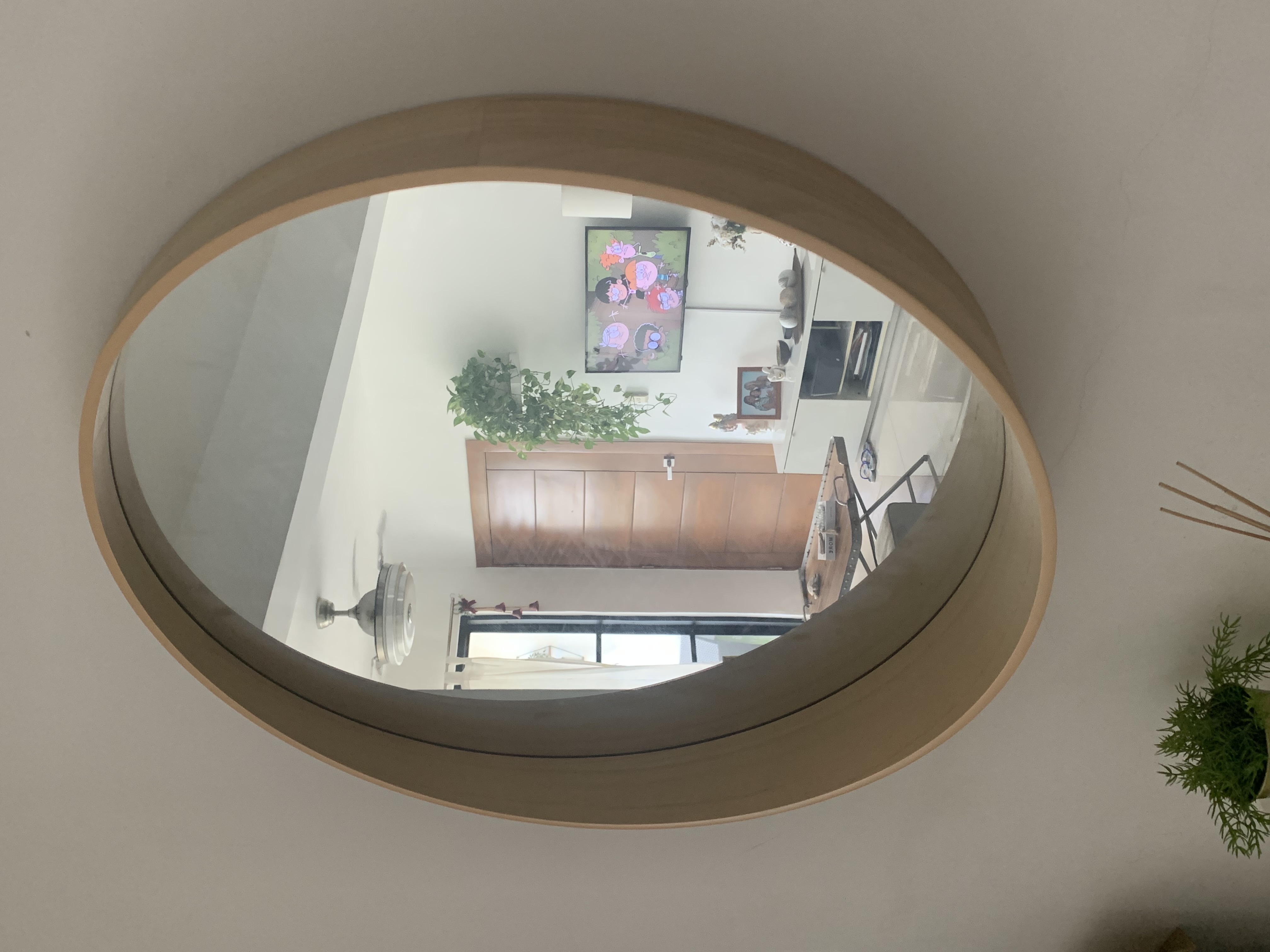 decoración y accesorios - Espejo circular solido color fresno nuevo 0