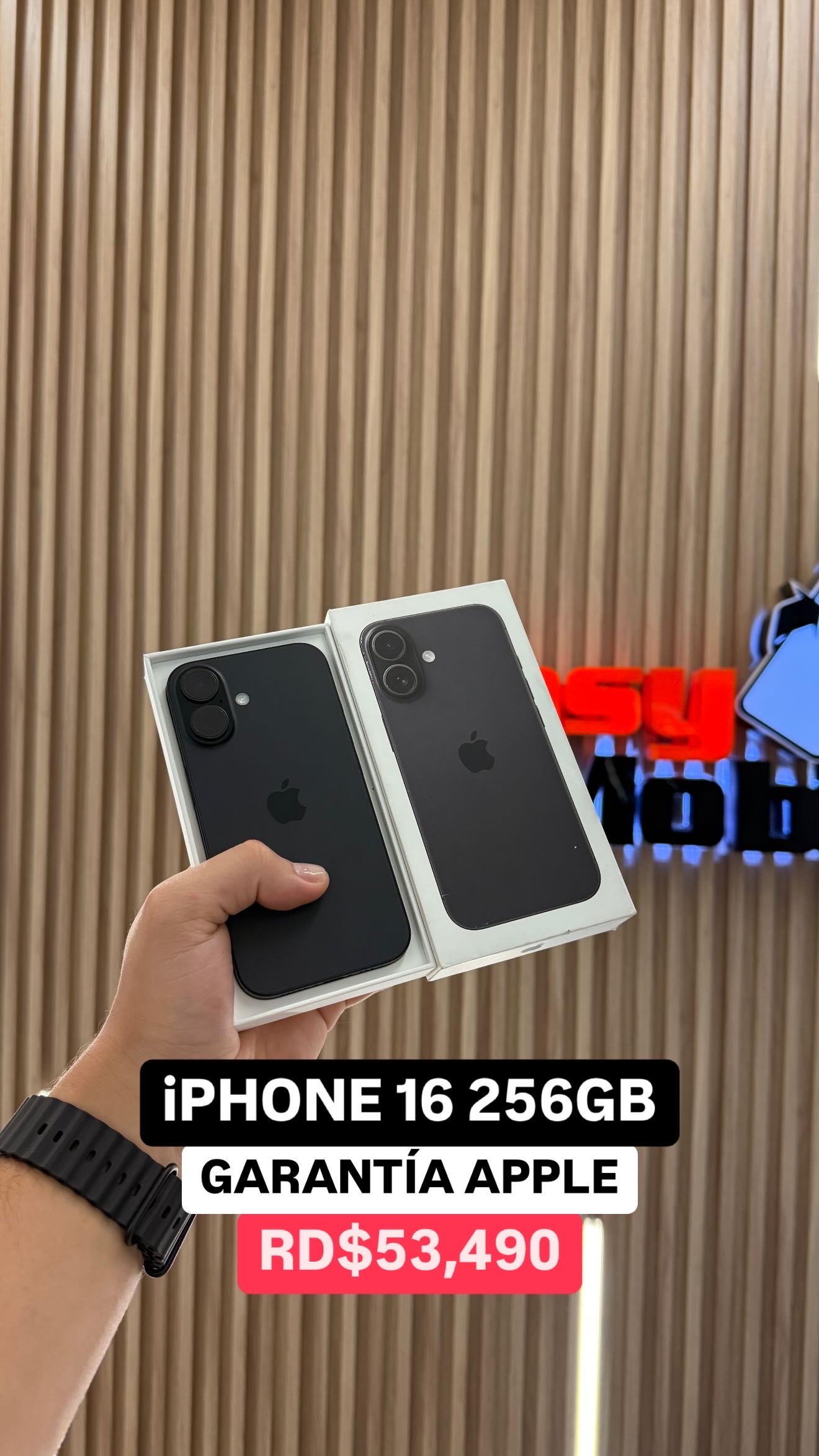 celulares y tabletas - iPHONE 16 256GB BLACK OPEN BOX 