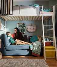 muebles y colchones - Cama alta de IKEA espacio abajo para escritorio o  4