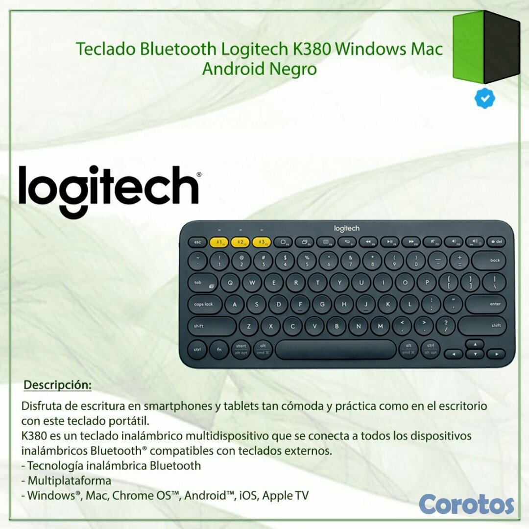 computadoras y laptops - TECLADO LOGITECH MULTI-DISPOSITIVO K380 , BLUETOOTH CLASSIC 3.0, RADIO DE ACCION