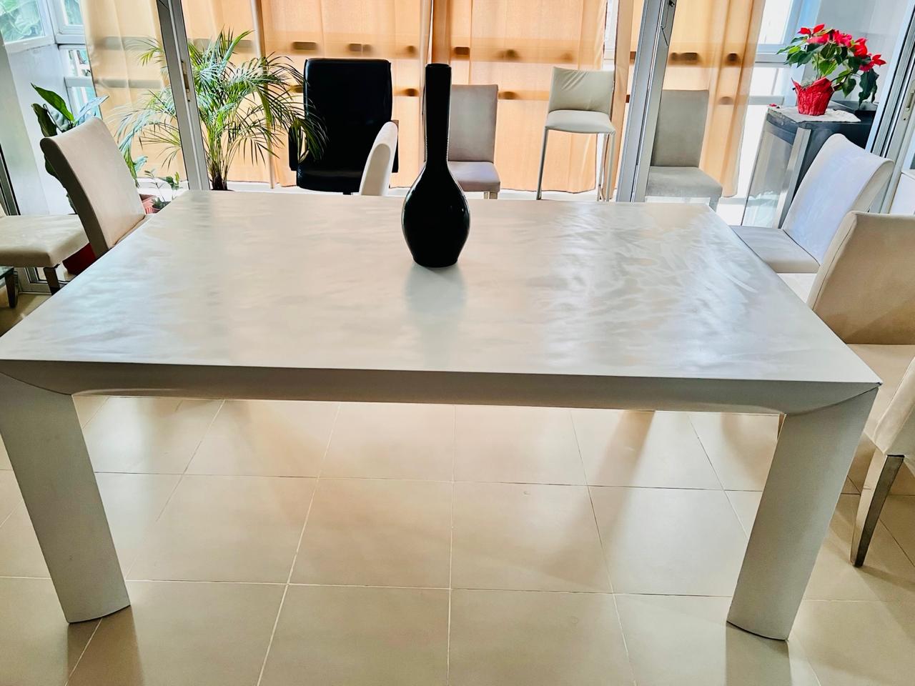 muebles y colchones - MESA BLANCA MADERA COMEDOR 0