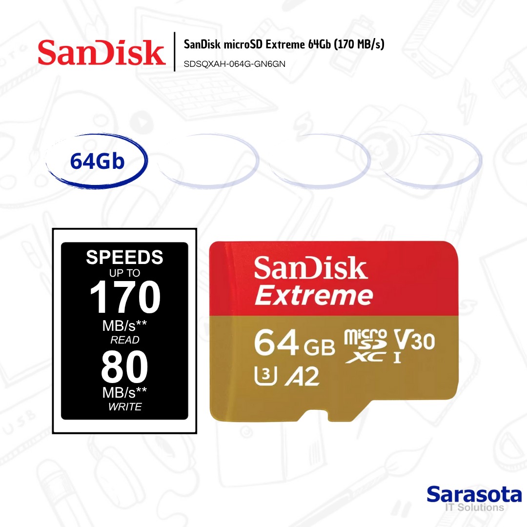accesorios para electronica - SanDisk microSD Extreme 64Gb (170 MB/s) 1