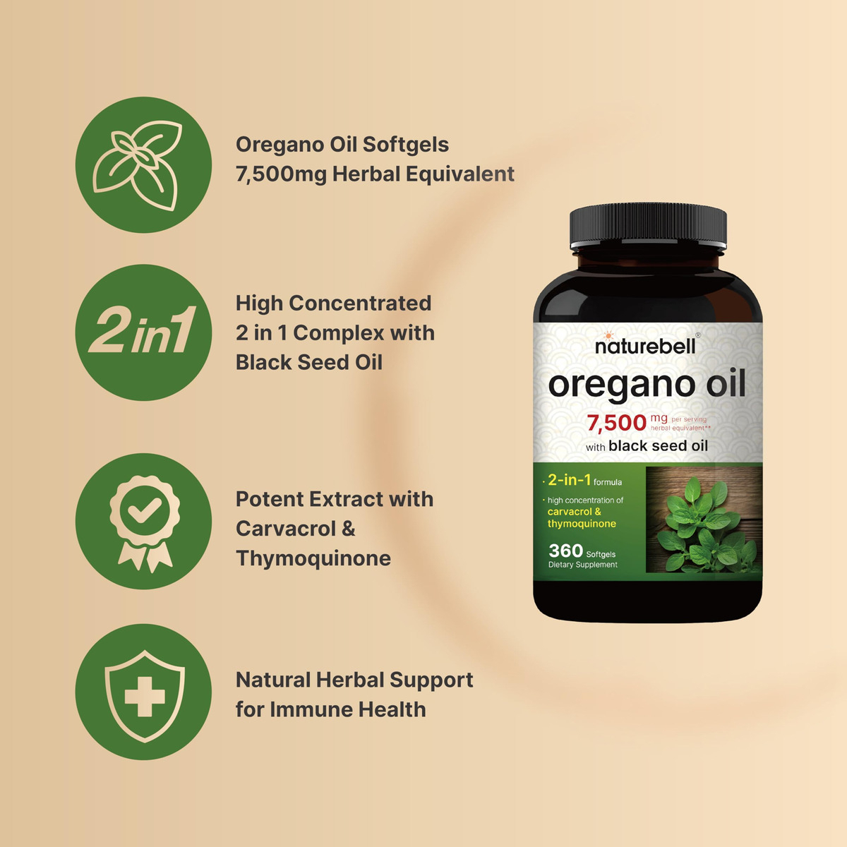 Salud y Equipamiento Médico - Aceite De Oregano Con Aceite De Semilla Negra 7,500 Mg 2