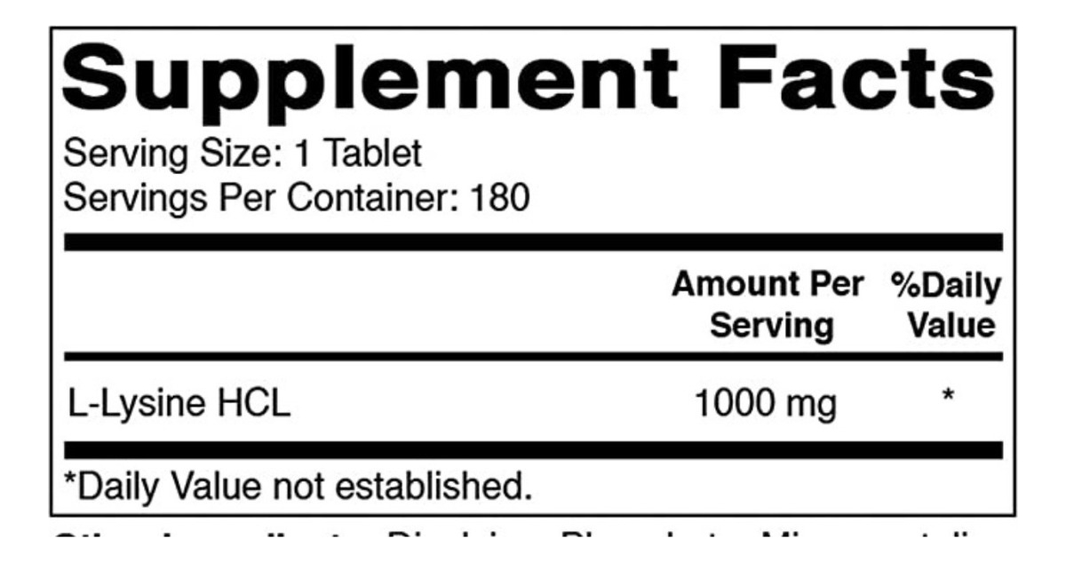 Salud y Equipamiento Médico - L-lisina 1000 Mg - Best Natural 1