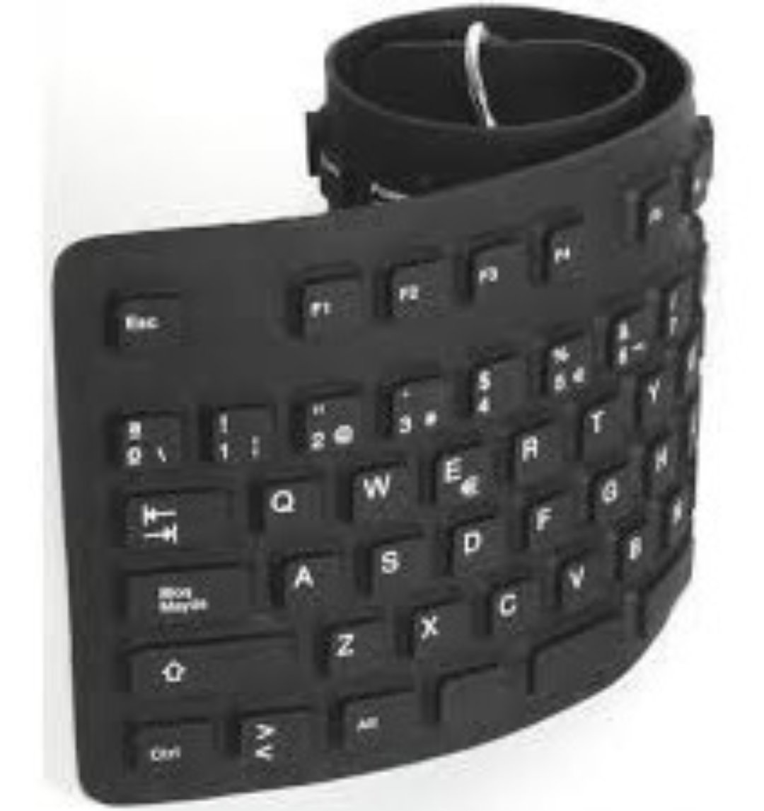 computadoras y laptops - TECLADO AGILER / FLEXIBLE / CAUCHO / INGLES / NEGRO / A PRUEBA DE POLVO Y AL AGU 1