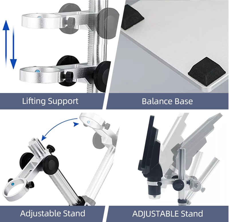 equipos profesionales - Microscopio USB digital con pantalla 7 pulgadas 1200X HD soporte ajustable 8