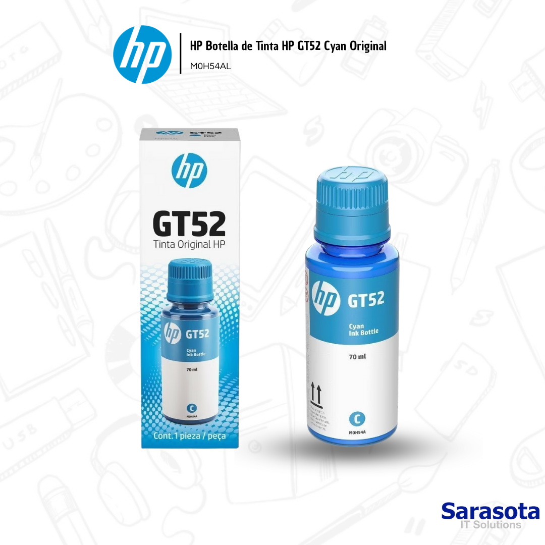 accesorios para electronica - HP Botella de Tinta HP GT52 Cyan Original 0