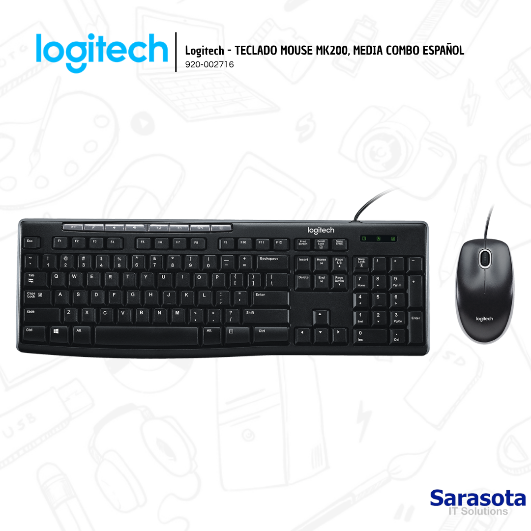 accesorios para electronica - Logitech - TECLADO MOUSE MK200, MEDIA COMBO ESPAÑO 0
