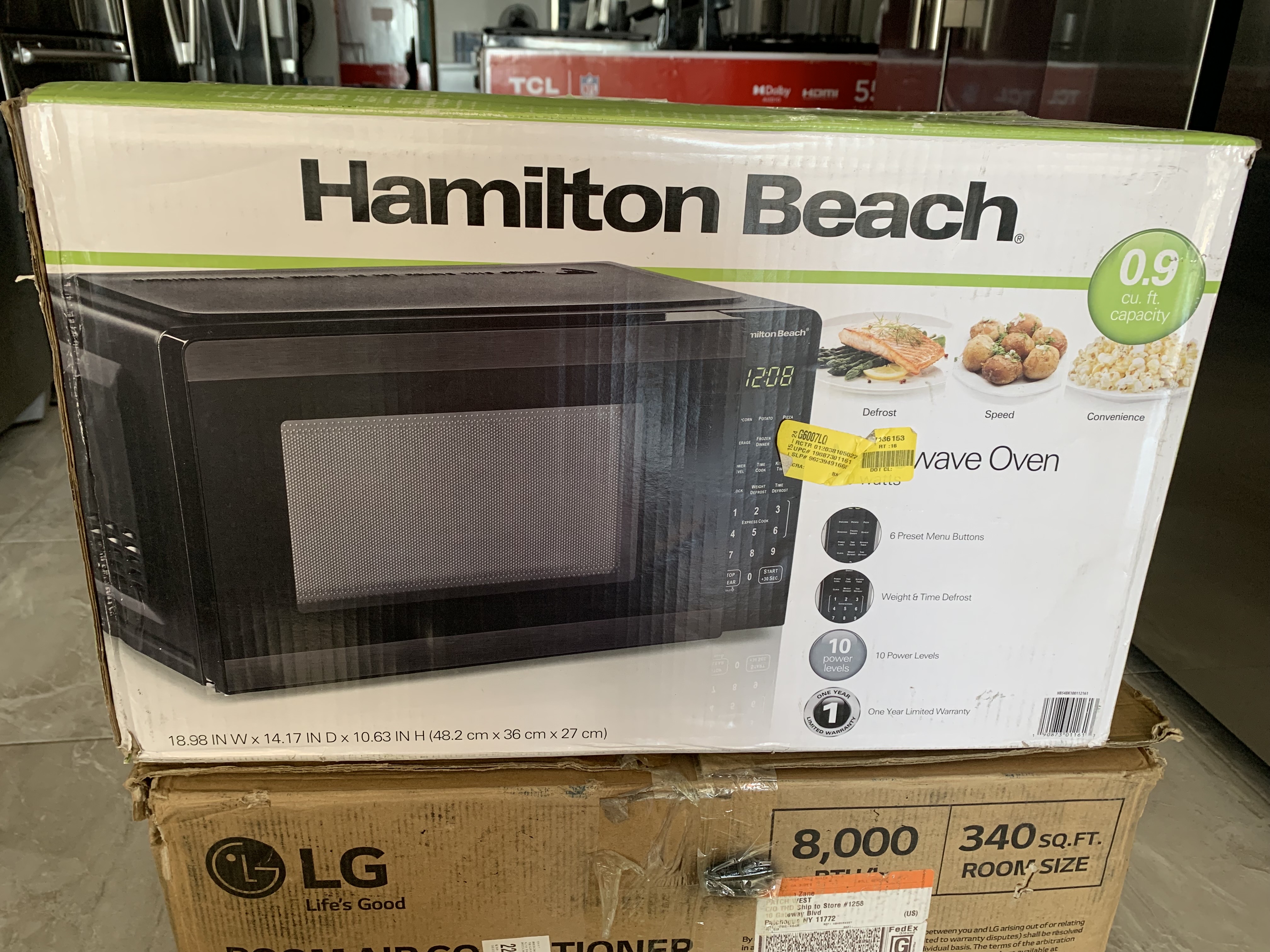 electrodomesticos - microonda hamilton beach 0.9 cuft 0