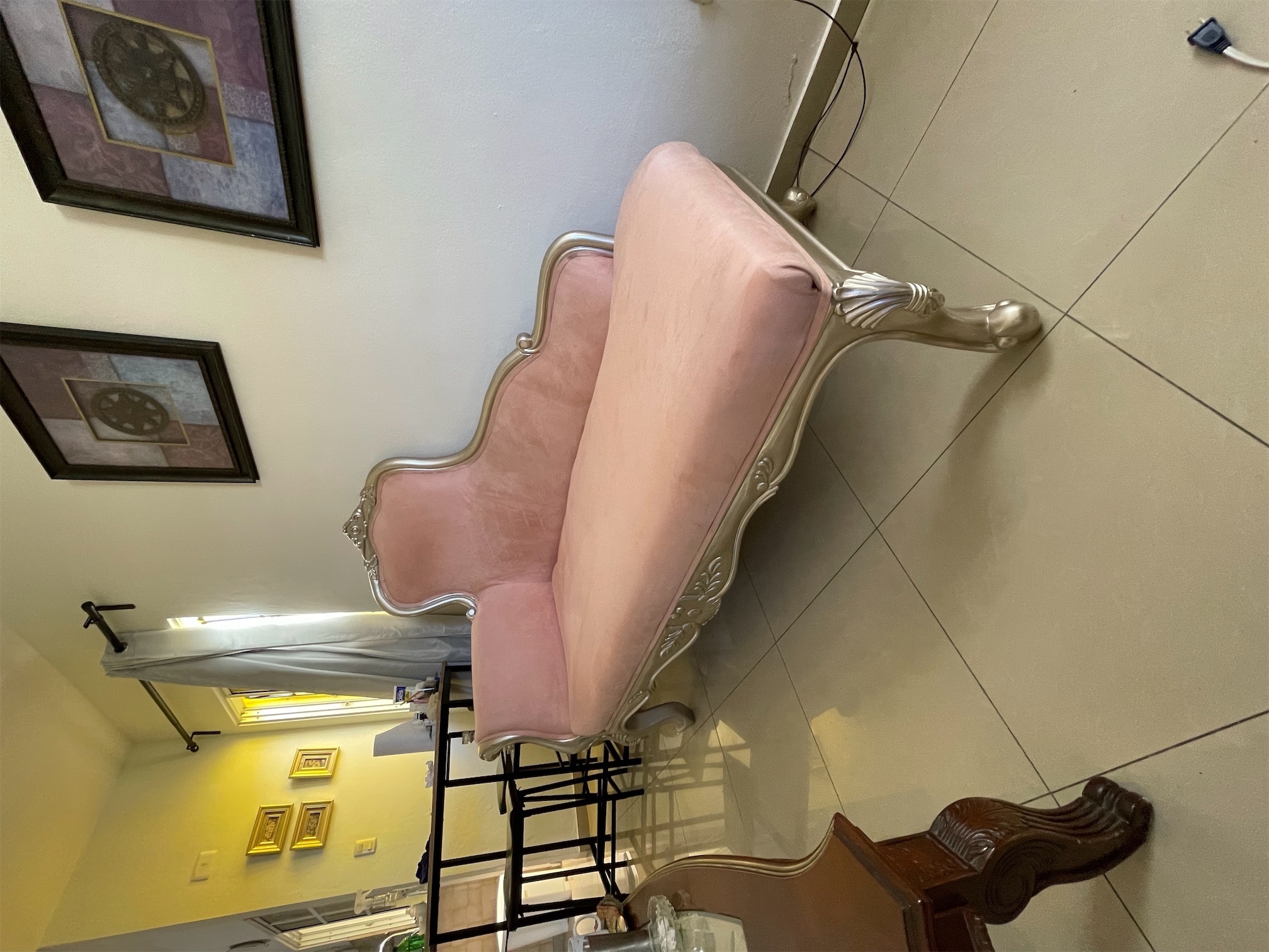 muebles y colchones - Mueble tipo diván clásico con Capitoné Tela de alta calidad 2