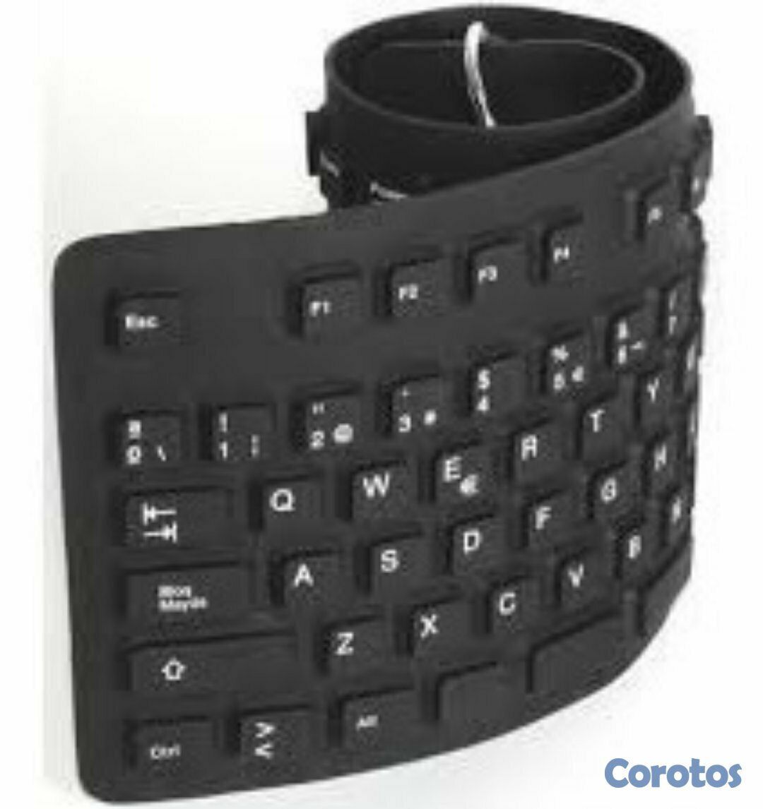 computadoras y laptops - TECLADO AGILER / FLEXIBLE / CAUCHO / INGLES / NEGRO / A PRUEBA DE POLVO Y AL AGU 2