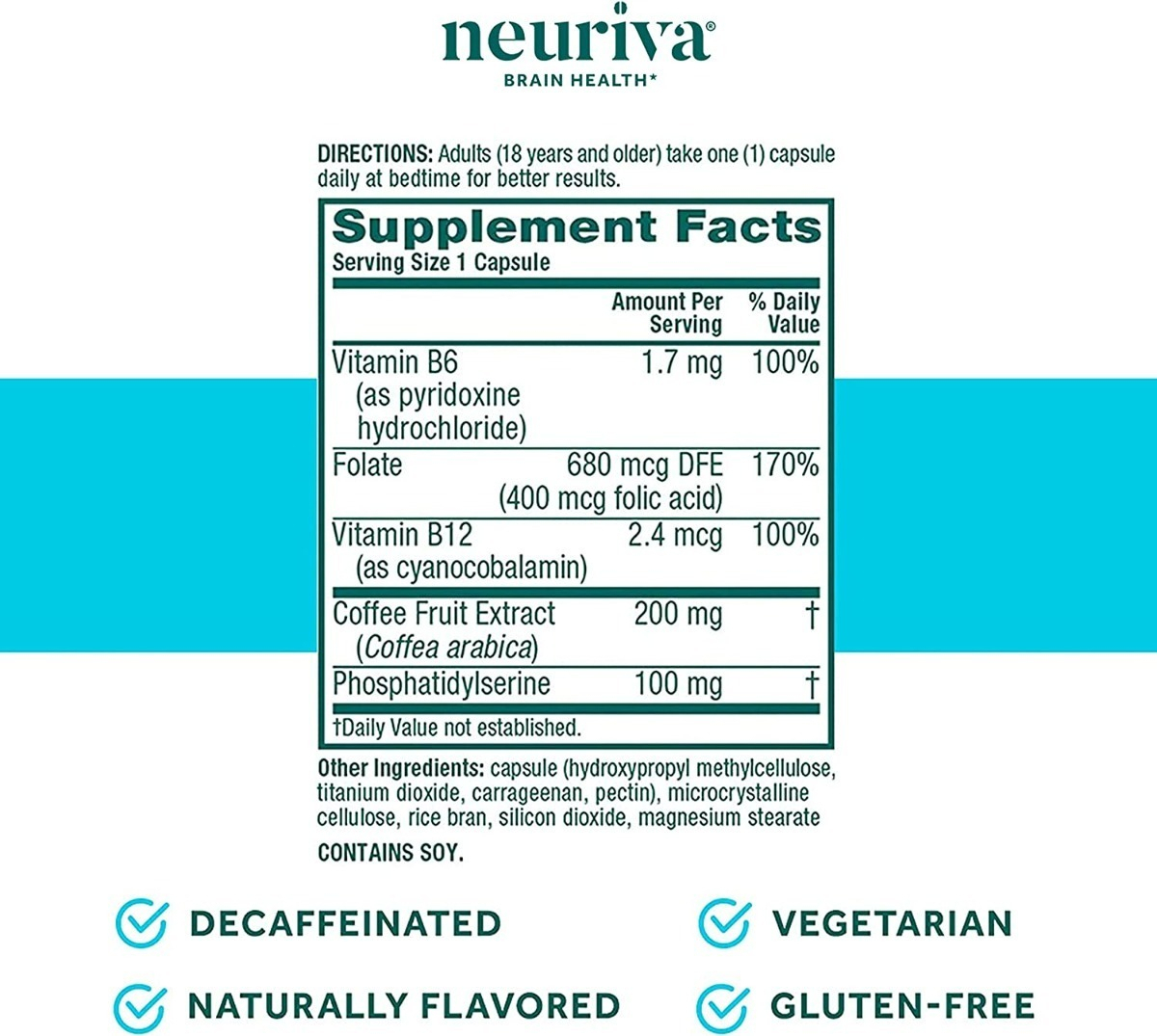 Salud y Equipamiento Médico - Neuriva Nootropic Brain Suplemento Plus 30 Capsulas 1
