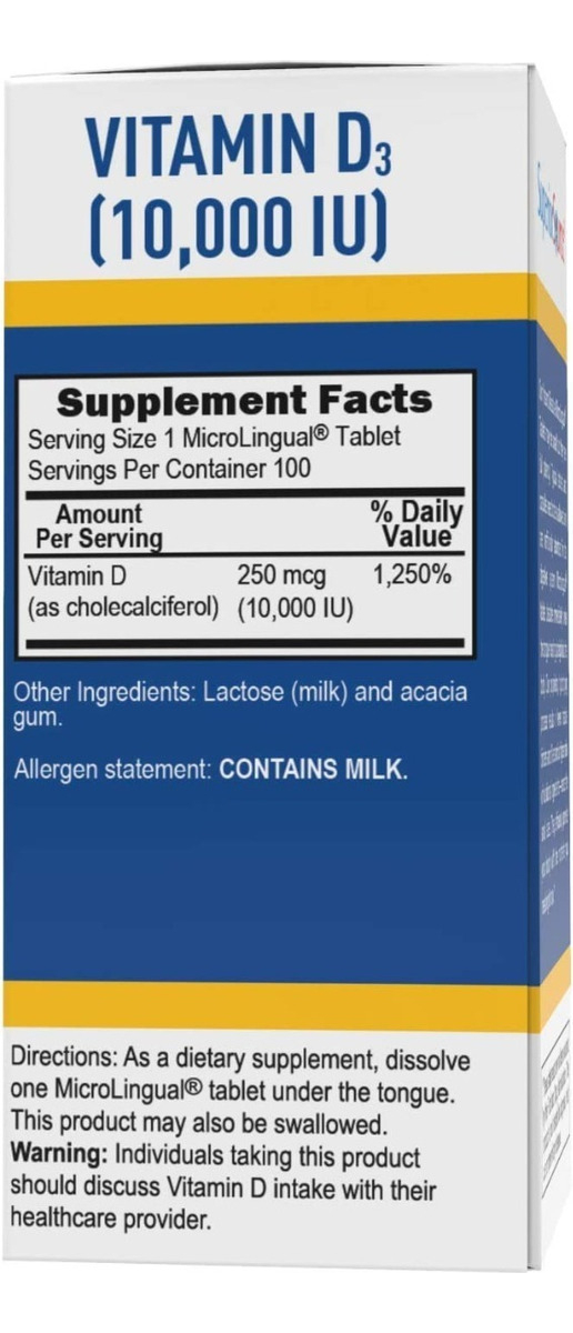 Salud y Equipamiento Médico - Vitamina D3 250mcg Superior Sou 1