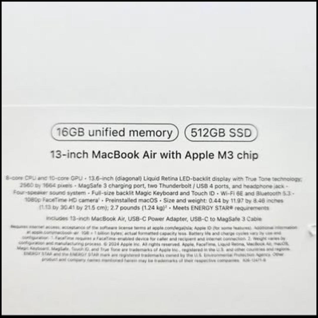 computadoras y laptops - MACBOOK AIR M3 13" 512GB 16GB RAM SELLADAS ✅🔥 2