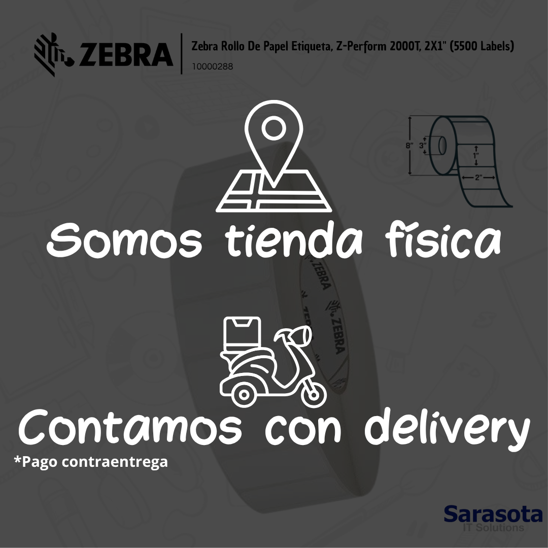 accesorios para electronica - Zebra Rollo De Papel Etiqueta, 2X1 5500labels  1