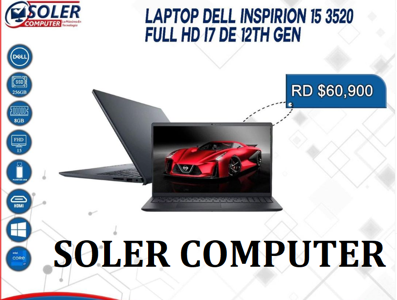 computadoras y laptops - Laptop Dell Inspiron 15 3520 Full HD Procesador 