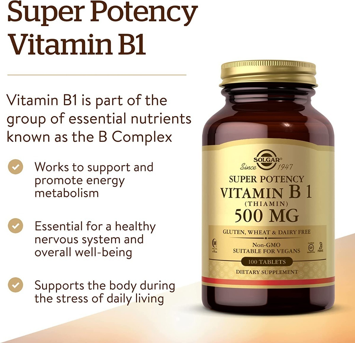 Salud y Equipamiento Médico - Vitamina B1 Tiamina 500 Mg Super Potencia 100 Tabletas 2
